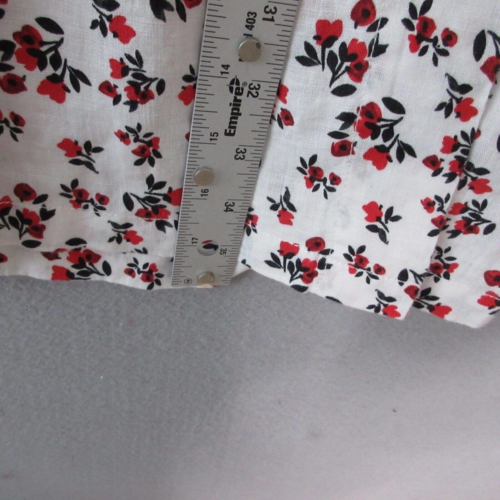 Cynthia Rowley Floral 100% Linen Skirt Top Set - Picture 14 of 16